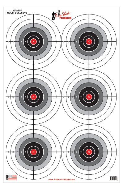 PROSHOT 23IN X 35IN HEAVY PAPER TARGET 6 QTY. MULTI-BULLSEYE TARGET MULTI-BULLSEYE-5PK - 556 Black Friday Promotion